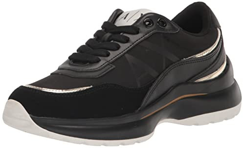 Armani Exchange Damen Acer Printed Side Logo Sneaker, Schwarz, 40 EU