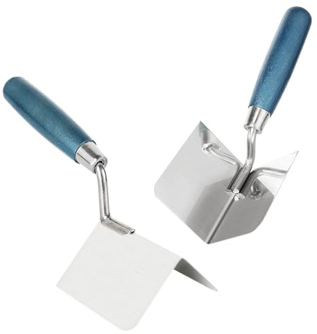 DAJAVE 2 Pack Drywall Corner Tool Set, 3 Inch Drywall Outside Corners Knife and Inside Knife, with Soft Grip Handle, Stainless Steel External Corner Trowel & Internal Trowel