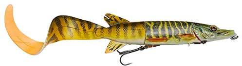 Savage Gear Gummiköder zum Hechtangeln, 17cm, 47g, 3D Hybrid Pike Slow Sink, Farbe: Pike, 1 Stück