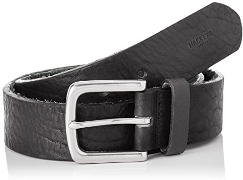 Hackett London Herren TUMBLED BURNISHED EDG Belt, Black, 28