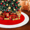 BNGXR Gonna albero di Natale, 120cm tappeto albero di natale, Bianca Finta Pelliccia Tappeto Gonne per Alberi di Natale Base per Festa di Natale Partito Vacanza Decorazione
