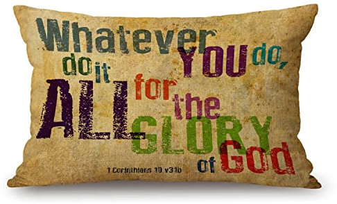 Kissenbezug mit christlichem Bibelvers, 30,5 x 50,8 cm, dekorativer Baumwoll-Leinen-Kissenbezug, für Sofa, Couch, Einweihungsfeier, Familienzimmer-Dekor