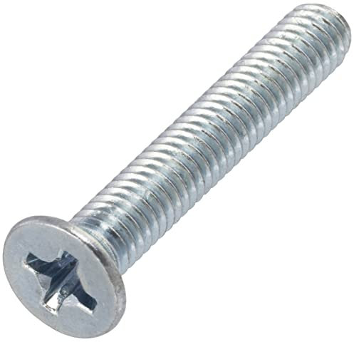 AERZETIX - C59661 - Juego de 100 tornillos de metal M4x25mm con cabeza fresada PH2 - DIN 965 - en acero al carbono - dureza 4.8 - acabado galvanizado - para fijación tornillo destornillador montaje
