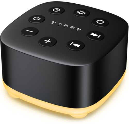 Meditation White Noise Sound Machine 30 Soothing Sounds with 32 Volume Control 12 Night Light 5 Timers Portable Sleep Machine for Travel Powered by AC or USB Sleep Therapy for Baby Kids Adults (Black)
