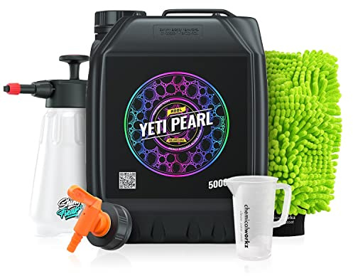 ADBL Yeti Snow Foam Pearl (5L) - Hochkonzentrierter Premium Aktivschaum inkl. Waschhandschuh, Foamer, Messbecher & Auslaufhahn - Lack Reiniger für alle Lacke, pH-Neutral - unverwechselbarer Duft!