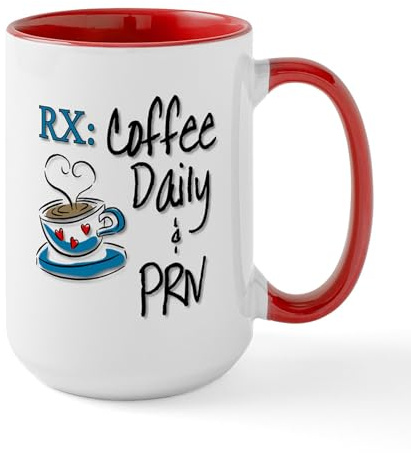 CafePress Funny Rx Coffee Mug Mug 15 oz (444 ml) Ceramic Coffee Mug