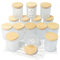 CONNOO 7 OZ Frosted Empty Candle Jars with Bamboo Lids and Sticky Labels for Making Candles - Thick Glass Candle Jars in Bulk with Lids. Dishwasher Safe.
