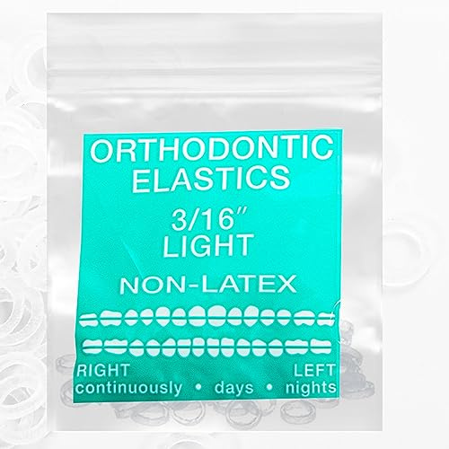 Klare Latex-Gummibänder, 100 Stück, intraorale Gummibänder, kieferorthopädische Gummibänder, hergestellt in den USA, leicht, 1,9 cm, transparent
