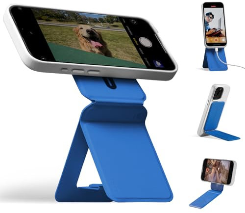 MOFT Phone Tripod Stand for iPhone 16/15/14/13/12, Angle Adjustment & Strong Magnetic Phone Stand, Invisible Selfie Stick Tripod, Perfect for Travel,Photography&Vlogging, Sapphire