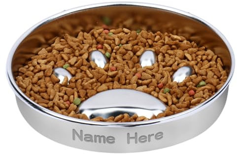 Gamelle personnalisée en acier inoxydable pour chien avec nom gravé