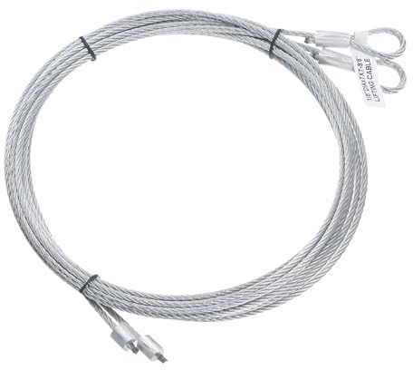 sourcing map 2 Pz 9,6ft 2,8 Metri Cavi per Porta del Garage Diametro 3mm Cavo a Molla Torsionale, Acciaio Zincato