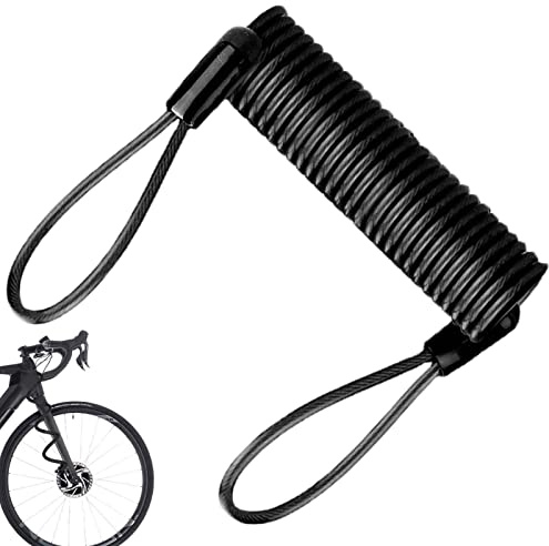 Câble à ressort de rappel de moto, corde de rappel de sécurité, corde de rappel à ressort antivol, câble de de disque de moto, câble de durable pour train d'aéroport, noir
