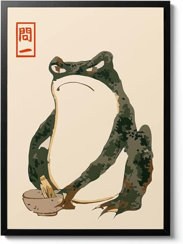 Gnvkd Ecbxz Matsumoto Hoji Poster Vintage Japanische Wandkunst Angry Frog Drucke Tier Angry Frog Leinwand Malerei Bilder Für Moderne Wohnkultur 40X60cm Kein Rahmen