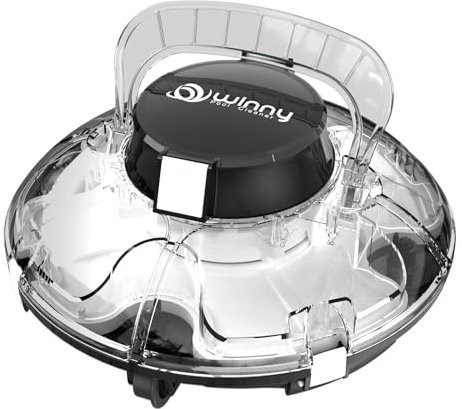 Winny Pool Cleaner Robot Aspirador De Piscina InaláMbrico, Doble FiltracióN, Potente SuccióN, Estacionamiento AutomáTico, para Piscinas Planas De hasta 60 M²(Gris)