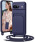 BENTIACC Chaîne de téléphone portable - Coque de protection en silicone pour Google Pixel 8A - Avec bande - Avec compartiment pour cartes - Chaîne de cordon amovible - Anti-chocs - Pour Google Pixel