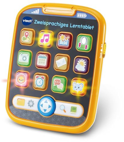 VTech Tablet educativo bilingue Baby – giocoso prime parole in tedesco e inglese – con 12 tasti luminosi, modalità di gioco interattive e musica – per bambini dai 9 ai 36 mesi