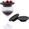 BambooMN Bambus-Untersetzer/Weinglas-Topper, 10,2 cm, vertikaler Schnitt, schwarz, rund, 10-teiliges Set