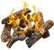 Gas Fireplace Woods Ceramic Log, 10Pcs Small Artificial Log Fireplace Decoration Set For Ethanol Electric Firepit Fireplace,Fireplace Decor Wood Indoor Outdoor
