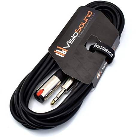 VisioSound 6.35mm 1/4 Male to Female Stereo TRS Jack Lead/Gold Headphone Extension Cable 3m Black