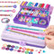 TingingYuli Set di braccialetti dell'amicizia per ragazze, arte e artigianato, per bambini, fai da te, per ragazze, giocattoli di Pasqua, regali di compleanno per bambini di età (Viola)