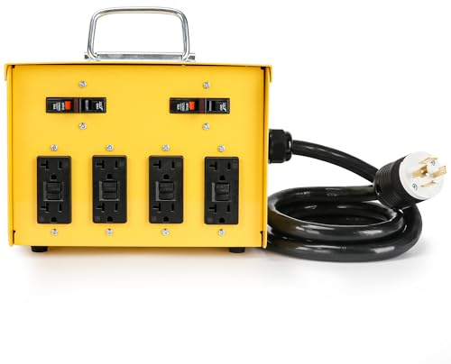 Clyxriv 30A Power Distribution Box, 8 Outlets, GFCI Protected, Durable Steel Enclosure, Parts ETL Listed Temporary Spider Box Electrical for Emergency Use
