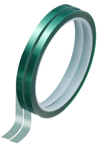 QUARKZMAN 2 Rollen Hochtemperatur-Abdeckband 1/4 x108ft(6mmx33m) 0,05mm dickes PET-Film Silikonklebeband hitzebeständiges Band für Hitzepresse Anodisierung Leiterplatte, Dunkelgrün