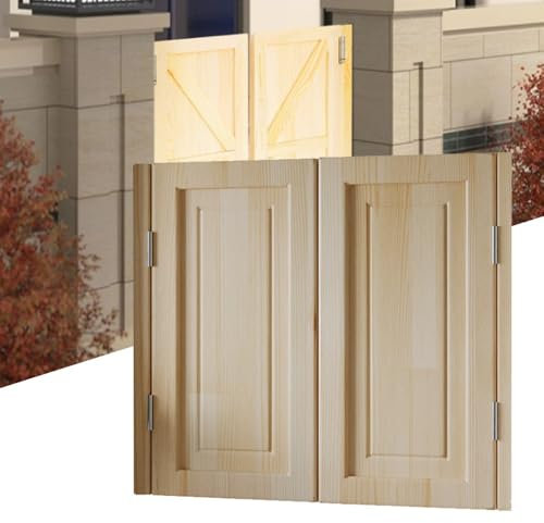IMUNKT Porta Oscillante per Bar, Porta Saloon Cucina, Porta A Battente in Legno Massello, Porta Divisoria per Corridoio/Scale/casa, Porte A Mezza Vita con Ferramenta(Style 2,140x90cm)