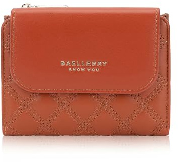MYLLJBD GeldböRse Damen Pu Kompakt, Stilvoll, Gesteppt Design Mehrere Farben, Kartenfächer, Reißverschluss Tasche Anti-diebstahl Münze Geldbörse-braun
