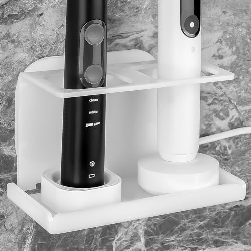 Elektrischer Zahnbürstenhalter, Wandmontage, Kabel-Organizer für elektrische Zahnbürsten, hält 2 Ladegeräte, selbstklebender Ständer für elektrische Zahnbürste für Badezimmer, Medizinschrank