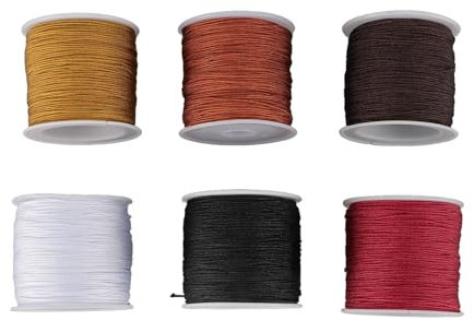 DIY handgefertigtes Perlenseil Schmuckkabel Chinesisches Knoten Kabel Freund Freundschaft Armband Weihnachtsbaum Dekoration Haarzubehör Nylon 0,8 mm 6 Rollen 6 Farben 50 Meter