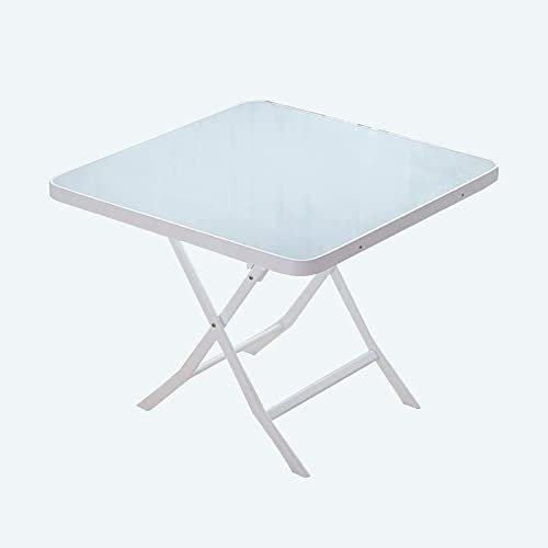Klapptisch für den Außenbereich, vielseitiger quadratischer Ess-/Kaffee-/Freizeittisch, tragbarer Glastisch für Camping und Verhandlungen, 60 x 59 cm, stilvolles Design, Farbe A