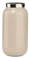 Gift Company [W0526] Saigon, Minivase mit Metallring (H9,5cm), Sandstone/Silber, 4,6x9,5x4,6cm