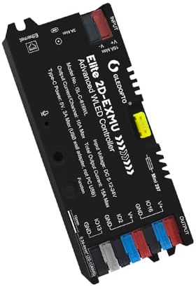 Elite ESP32 WLED LED Strip Controller mit Ethernet Musik Sound Reactive UART Energy Save Relais 20A Pluggable Fuse DIY Dynamic for WS2811 WS2812 SK6812 WS2815 Digital Addressable RGB* IC Strip Light