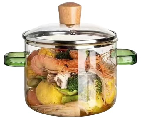 Olla De Vidrio Transparente: Hervidor De Agua De Calentamiento Rápido, Recipiente Para Hervir Y Hervir A Fuego Lento, De Cocina, Duradera | Olla De Vidrio Transparente Perfect