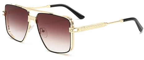 Long Keeper Retro Pilot Sonnenbrille Herren Damen Groß Pilotenbrille Metallrahmen Sonnenbrille Vintage 70er Pilot Retro Brille UV400 Schutz