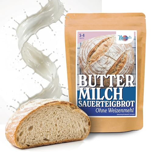 Marcel's Buttermilchbrot - Sauerteigbrot ohne Weizenmehl (1200g für 3-4 Brote) | Brotbackmischung mit Sauerteig & Roggenmehl | Saftig & leicht verdaulich | In 1 Minute zubereitet
