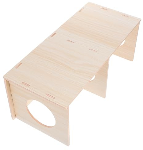 VOSAREA Holzhaus für Kleintiere mit Mehrkammer Labyrinth Abnehmbar und Vielseitig Platzierbar Selbstgemacht Bausatz für Hamster als Gemütliches Schlafzimmer im Wohnzimmer