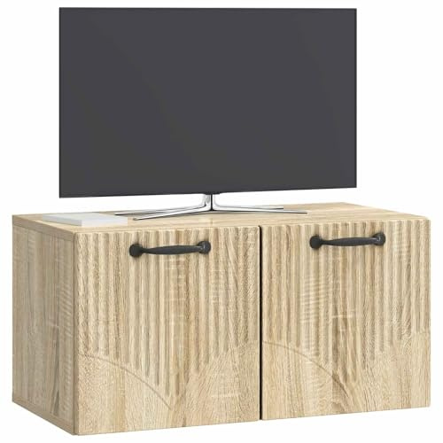 vidaXL Wandmontierter TV-Schrank Sonoma-Eiche 59,5 x 31 x 30 cm, Moderner Wohnbereich, Rechteckiger Wandschrank, Viel Stauraum, Schlichtes Design für die Haushaltsorganisation
