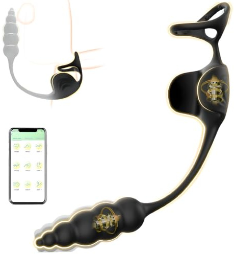 Prostate Vibratar for Men, Thrusting Anal Vibrator with 9 Modes | Remote Control Butt Plug Adult Sex Toy, 9 Thrust & 9 Vibration Modes, Prostate Massaging Device Formen