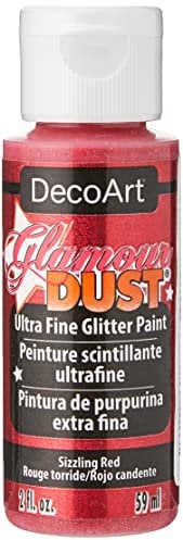 DecoArt Glamour Dust Glitter Paint, Sizzling Red, 59 ml (Pack of 1)