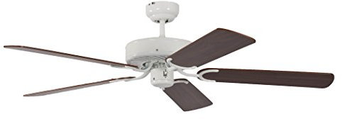 Pepeo Deckenventilator Potkuri Weiß/Walnuss 132 cm mit Zugkette