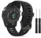 MoKo Armband Kompatibel mit Garmin Fenix 3/3 HR/Fenix 5X/5X Plus/Tactix Charlie/Descent Mk1/Quatix 3, Silikon Ersatzarmband Sportarmband Uhrenarmband mit Werkzeug, Schwarz
