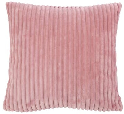 Gözze - Kuschelweicher Kissenbezug in Cord Optik, 2er Set, 50 x 50 cm - Altrosa