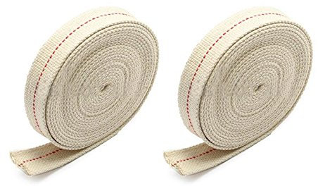 ZCGYL Lot of 2 Flat Cotton Oil Lamp Lantern Wick 13mm 4.5m For Kerosene Burner Lighting