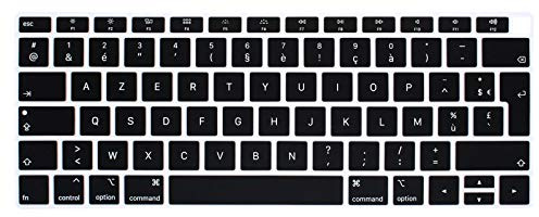 MMDW AZERTY Housse de Clavier Français Compatible avec MacBook Air 2018 Release 13.3 A1932 avec écran Retina et Touch ID Silicone Souple Protecteur de Clavier Version Européenne