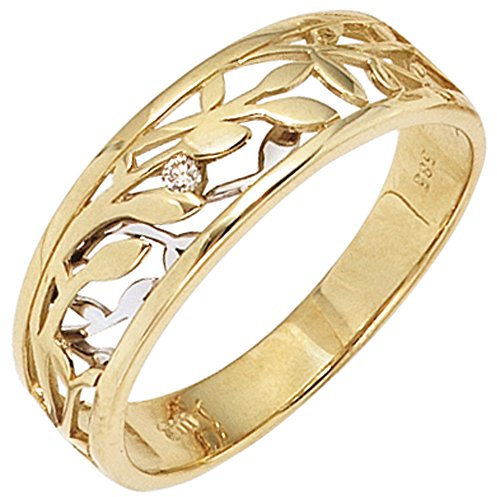 Jobo Damen-Ring aus 585 Gold Bicolor mit Diamant Größe 58