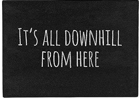 Pechkeks Misfortune Cookies Doormat ''It's all downhill'', 70 x 50 cm, black