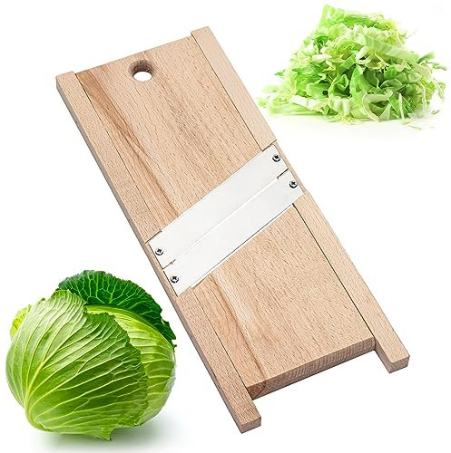 Wooden Cabbage Shredder for Coleslaw (11.8x5.1 in) - Cabbage Grater for Coleslaw - Cabbage Shredder for Sauerkraut - Slaw Slicer Cabbage Cutter Shredder - Cabbage Coleslaw Slicer Maker