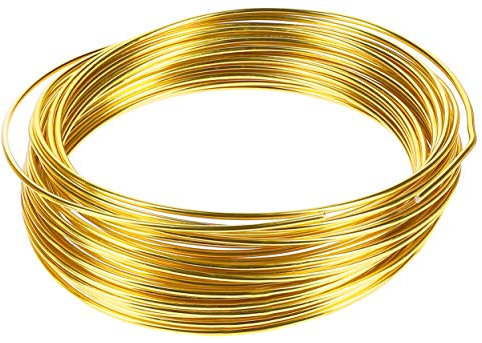 mumbi 30765 - Filo in alluminio per bricolage, 10 m, 2 mm, colore: oro