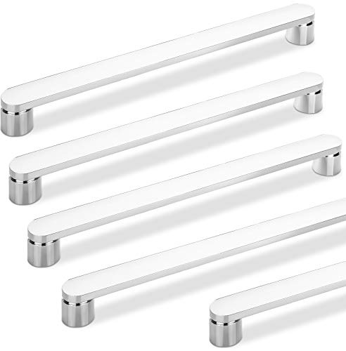 SOTECH 5 Stück Möbelgriffe SW104 BA 320 mm Chrom poliert Schrankgriffe Länge 350 mm Bügelgriffe Breite 30 mm Schubladengriffe Höhe 36 mm